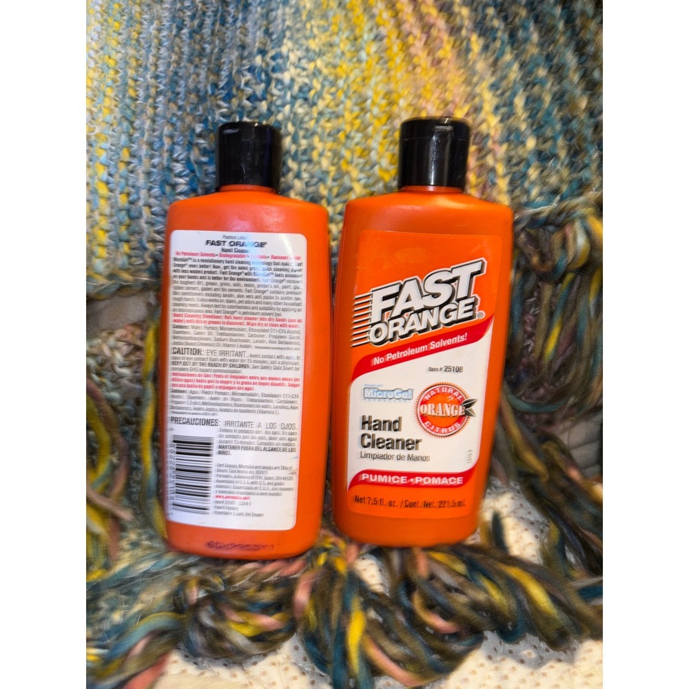 2 Fast Orange 25108 MicroGel Hand Cleaner Citrus Pumice 7.5oz Petroleum Solvents